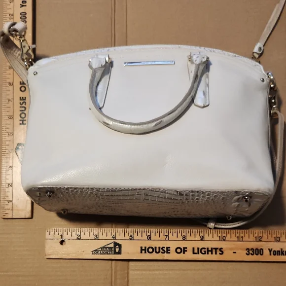 Brahmin White and Gray Satchel - Picture 1 of 8